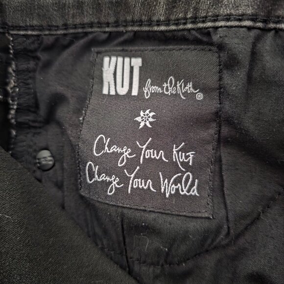 Kut From the Kloth Woman's Straight Leg Jeans Black 12p - Picture 5 of 9